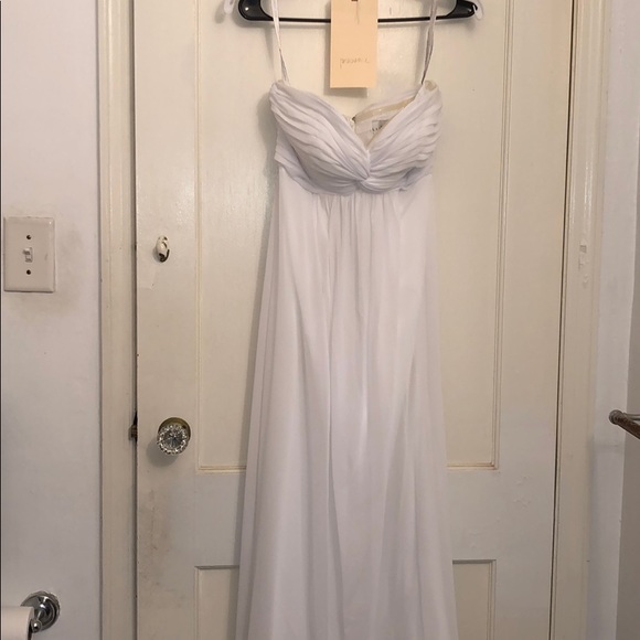 Bill Levkoff White Strappless Maxi Dress Size 2 - Picture 2 of 7